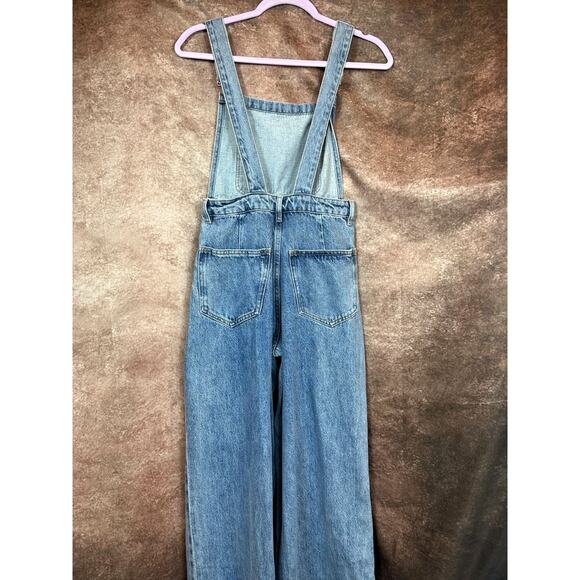 Wide Leg Denim Loose Jumper One Piece We Wore What Bib Overalls size 26 - Picture 11 of 13